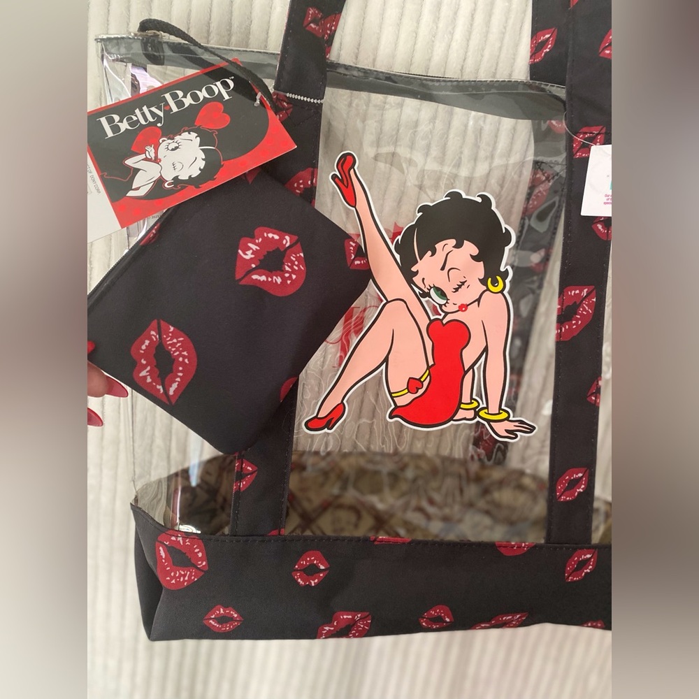 Betty Boop Clear Tote with Red and Black Accents - Picture 10 of 11